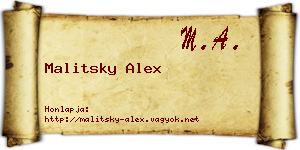 Malitsky Alex névjegykártya